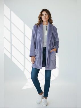 NWT Mododoc Long Sleeve Open Front Terry Robe Size Large